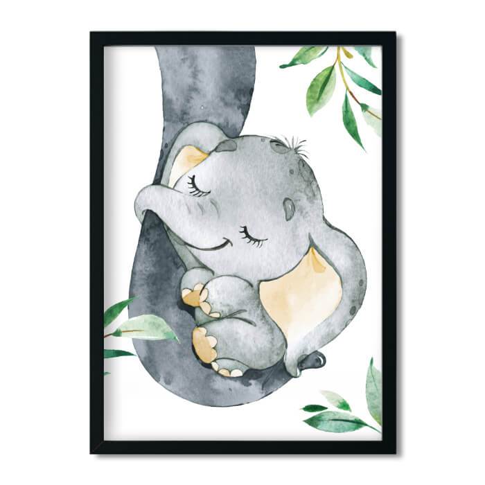 A4/A3, Kinderzimmer Poster, Kinderzimmer Bilder, Babyzimmer Bilder, Kinderzimmer Deko - Elefant - Dschungeltiere, Mädchen, Junge - Pingelline Design 