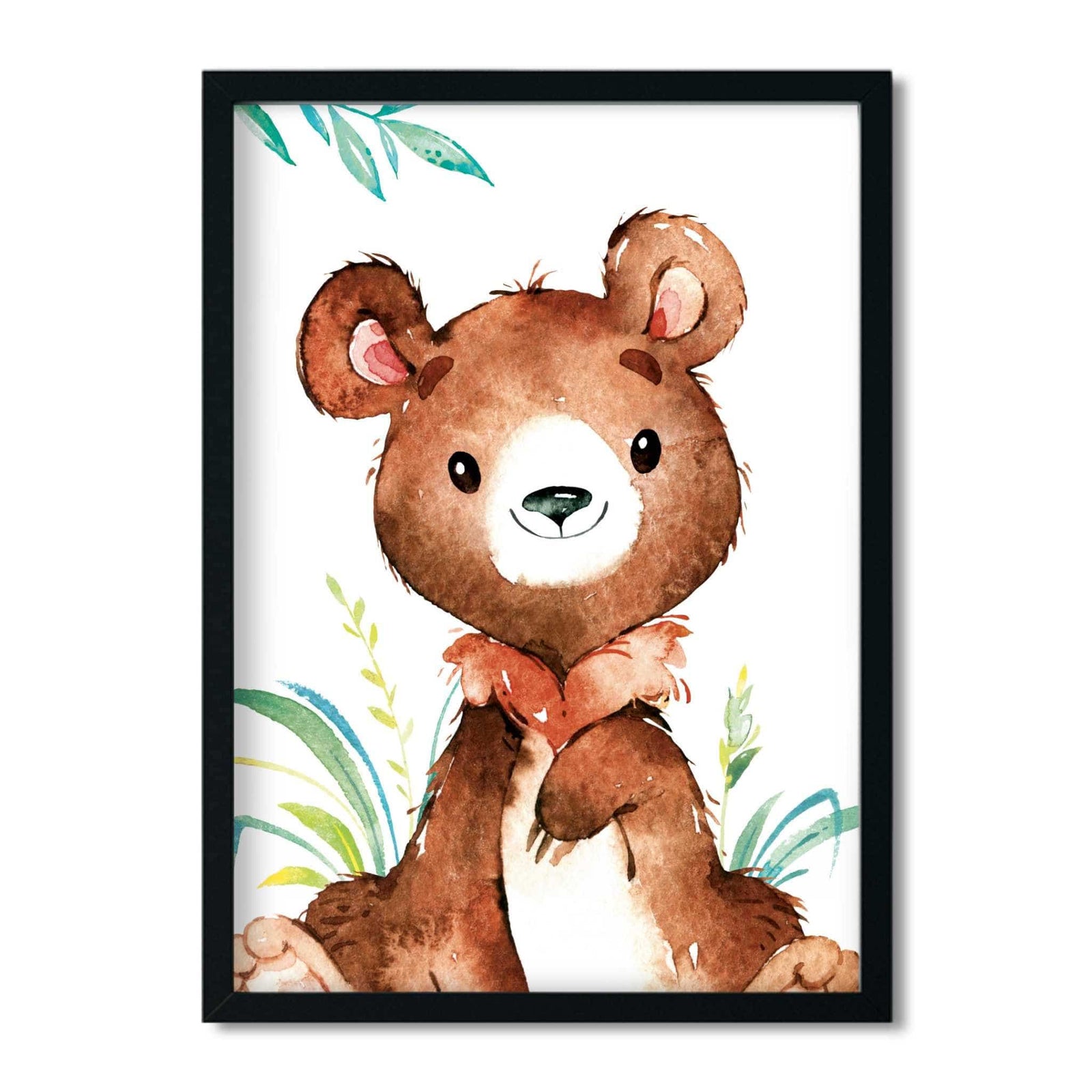 A4, Pictures Nursery, Nursery Poster * Woodland Animals Bear * Baby Room Decoration, Boy, Girl, Nursery Pictures Watercolor